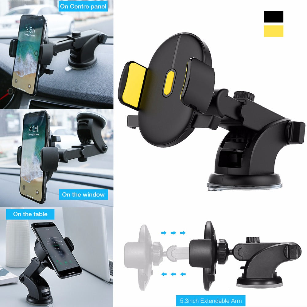 Universal Car Phone Holder- Strong Suction & 360 Rotation