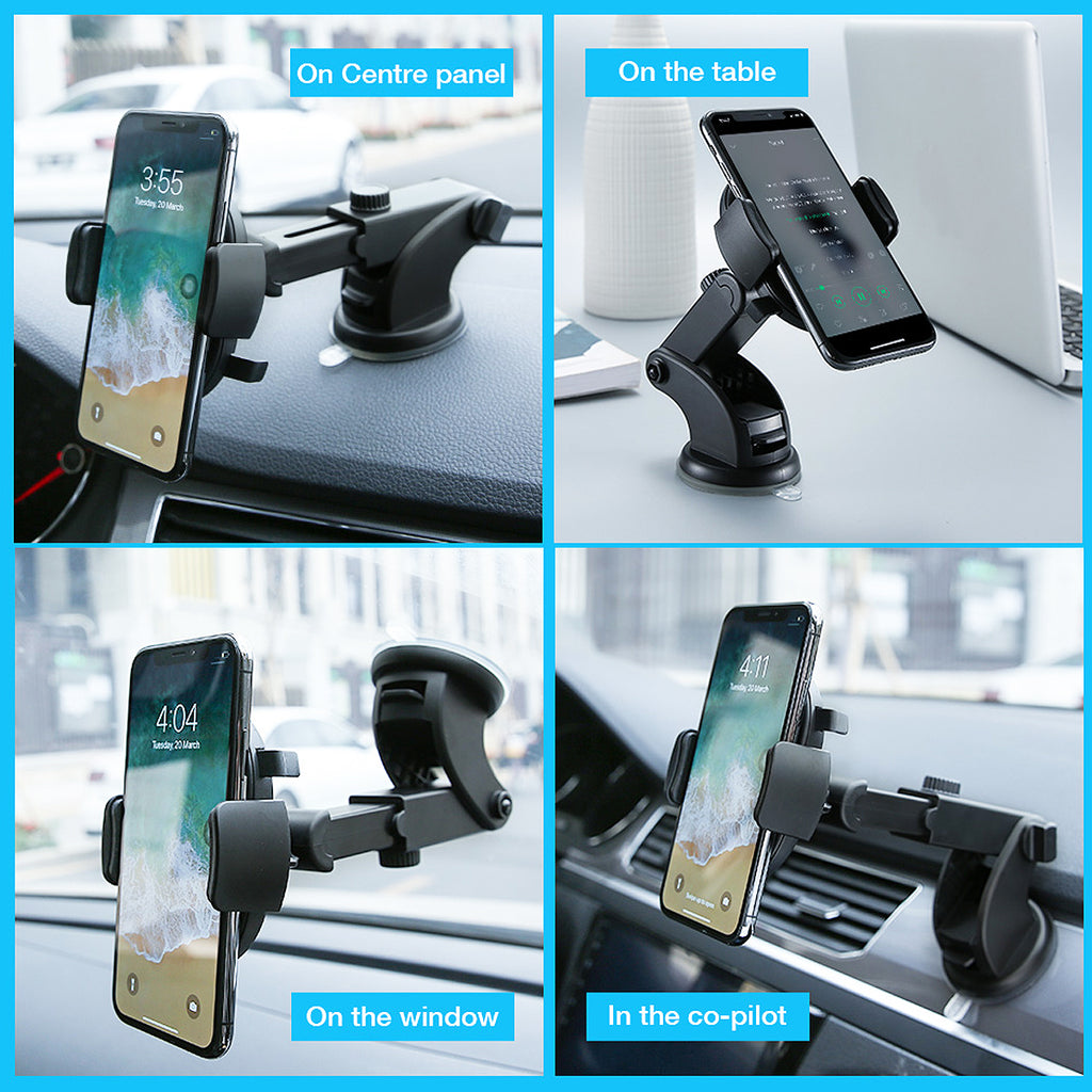 Universal Car Phone Holder- Strong Suction & 360 Rotation